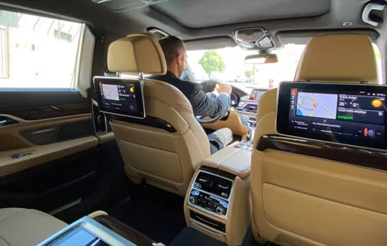 bmw-7 with chauffeur interior